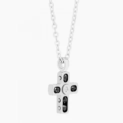 Hot Zancan White Gold Necklace With Cross And Diamonds. Colliers