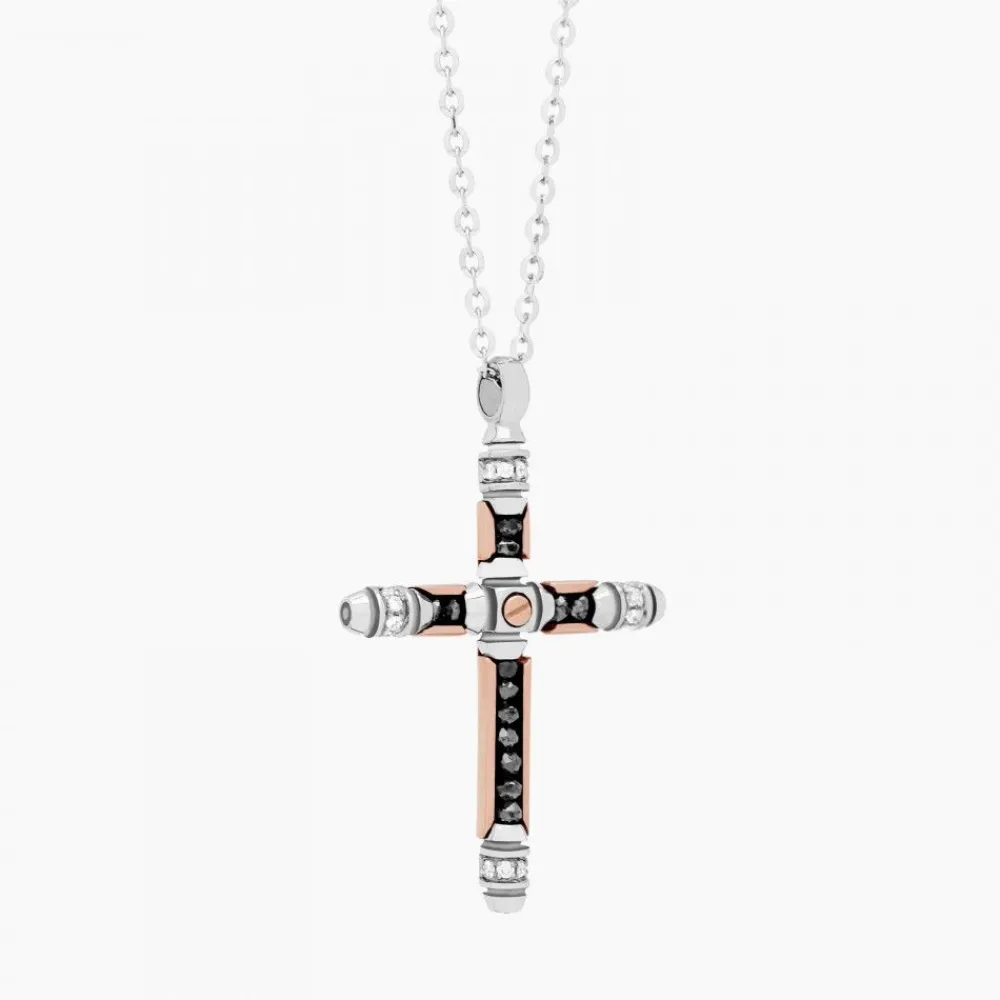 Hot Zancan White Gold Necklace With Cross And Diamonds. Colliers