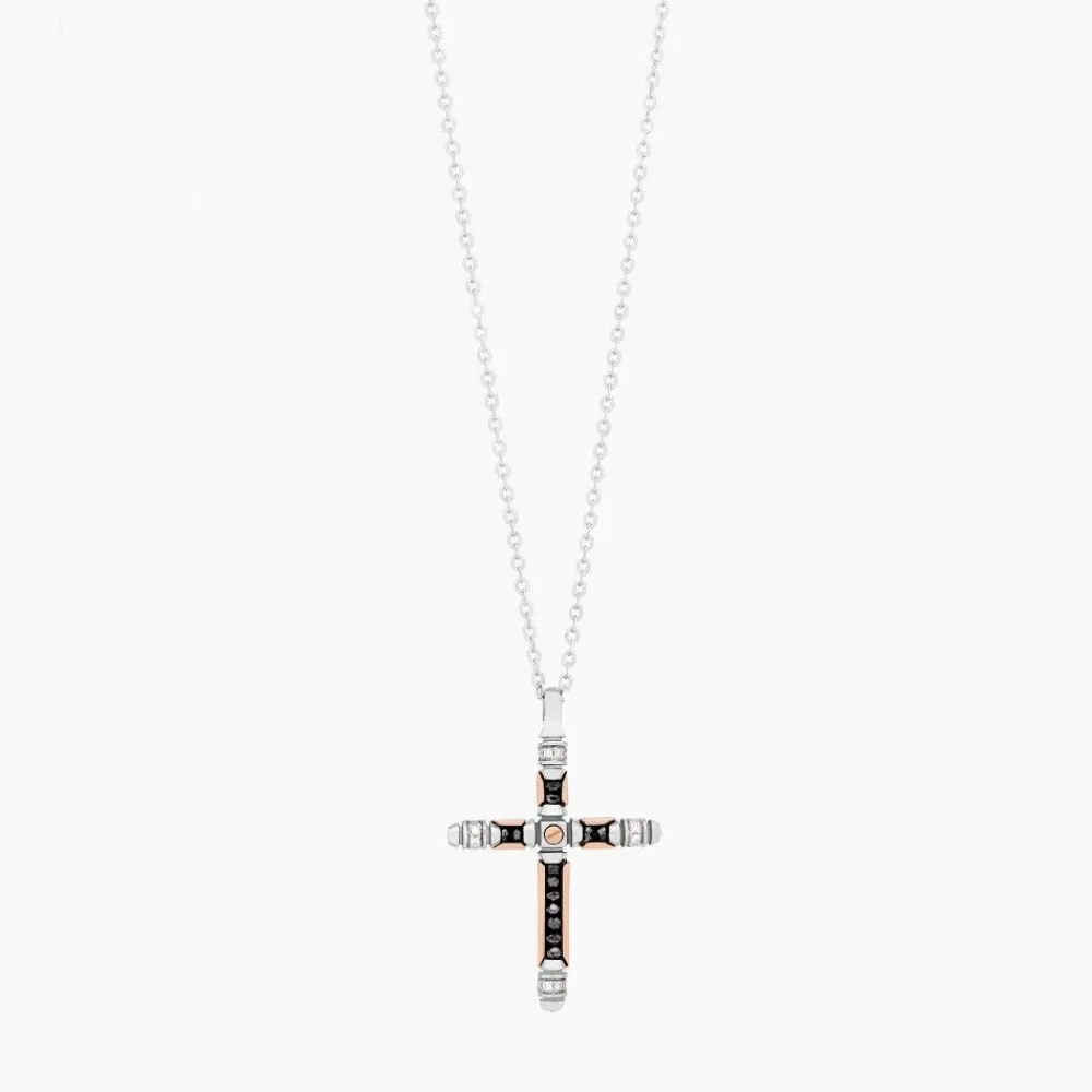 Hot Zancan White Gold Necklace With Cross And Diamonds. Colliers