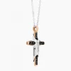 Cheap Zancan White Gold Necklace With Cross And Diamonds. Colliers