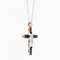 Cheap Zancan White Gold Necklace With Cross And Diamonds. Colliers