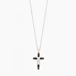 Cheap Zancan White Gold Necklace With Cross And Diamonds. Colliers