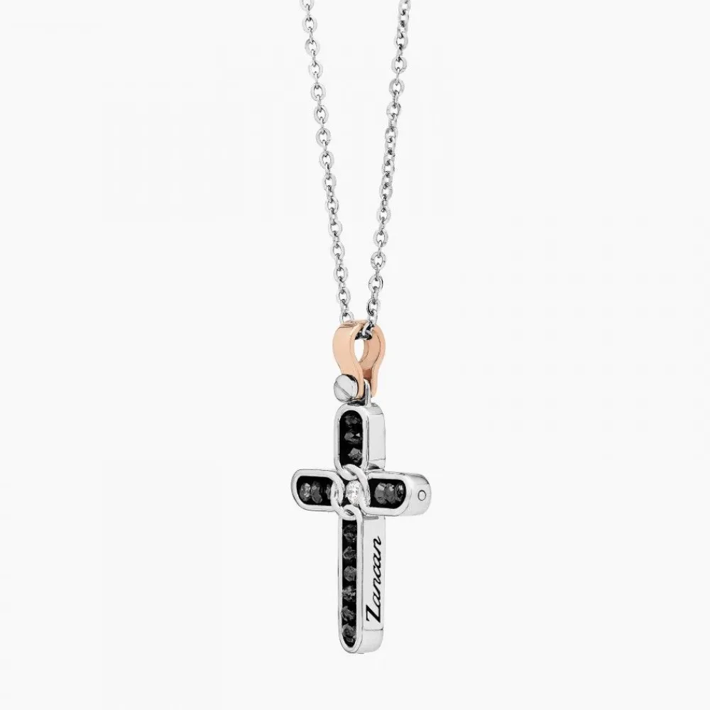 Hot Zancan White Gold Necklace With Cross And Diamonds. Colliers