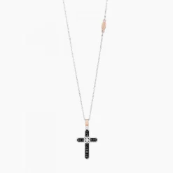 Hot Zancan White Gold Necklace With Cross And Diamonds. Colliers