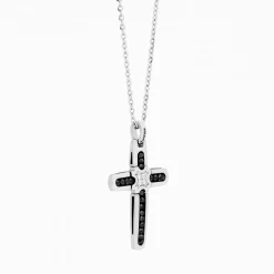 Hot Zancan White Gold Necklace With Cross And Diamonds. Colliers