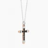 Store Zancan White Gold Necklace With Cross And Diamonds. Colliers
