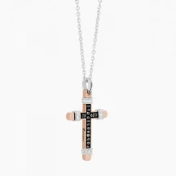Store Zancan White Gold Necklace With Cross And Diamonds. Colliers