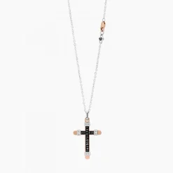 Store Zancan White Gold Necklace With Cross And Diamonds. Colliers