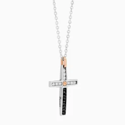 Cheap Zancan White Gold Necklace With Cross And Diamonds. Colliers
