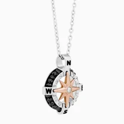 Best Zancan White Gold Necklace With Iconic Wind Rose. Colliers
