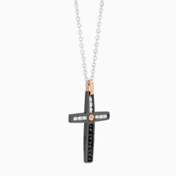 Store Zancan White Gold Necklace With Cross And Diamonds. Colliers