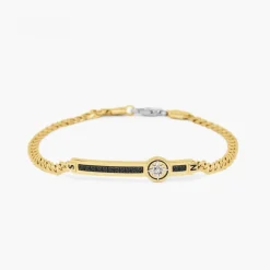 Sale Zancan Yellow Gold Bracelet With Diamonds And Wind Rose. Bracelets