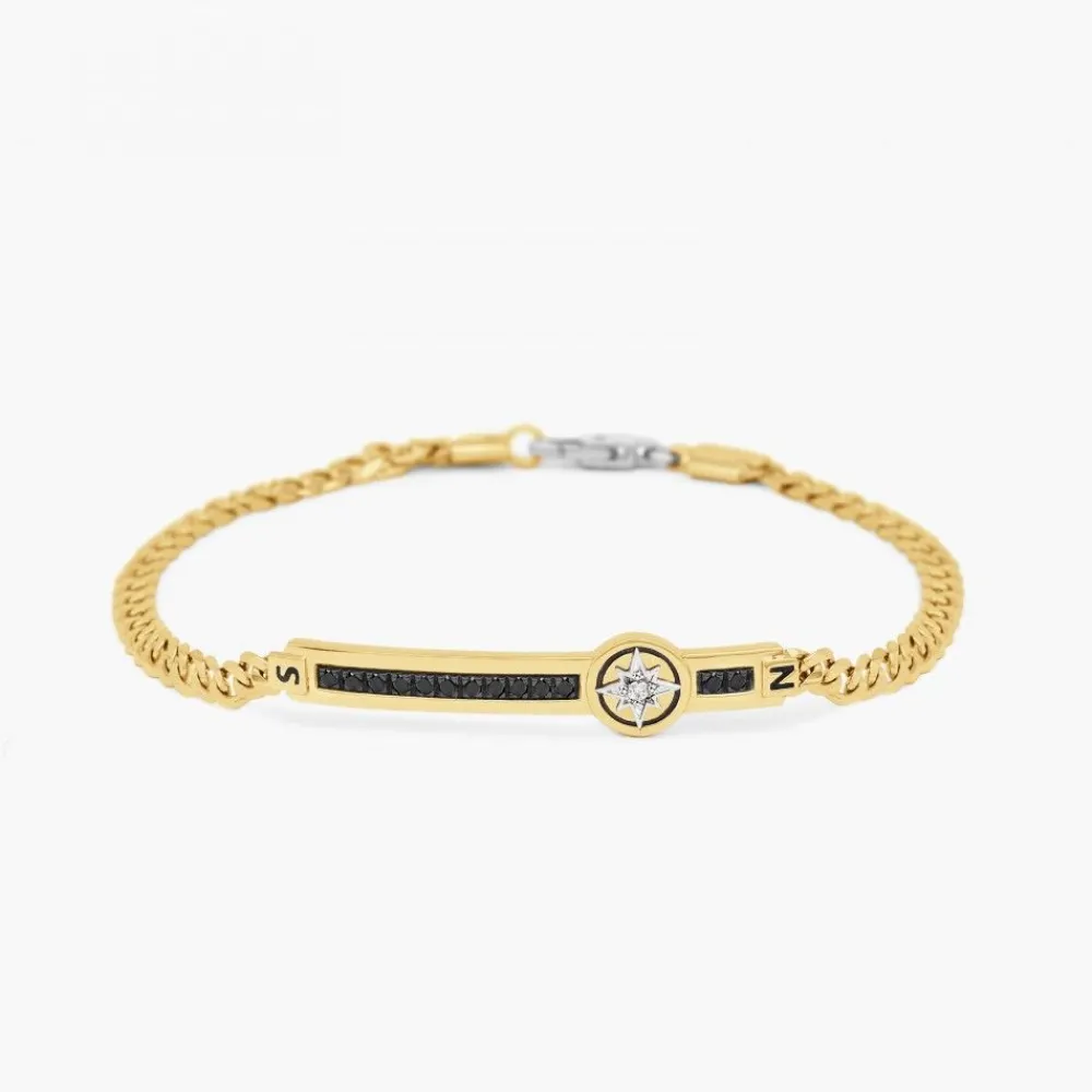 Sale Zancan Yellow Gold Bracelet With Diamonds And Wind Rose. Bracelets